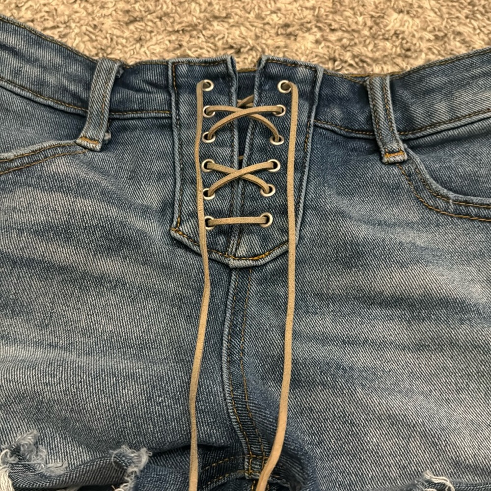 Lace up front booty shorts